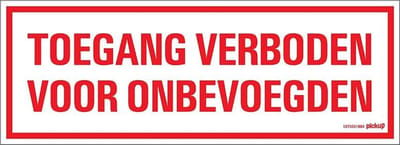 Pickup bord 33x12 cm - Toegang Verboden voor onbevoegden