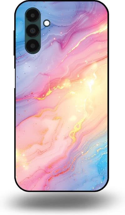 Smartphonica Telefoonhoesje Geschikt voor Samsung Galaxy A13 5G met Regenboog Glitter Marmer Opdruk - TPU Backcover Case Rainbow Glitter Marble Design geschikt voor Samsung Galaxy A13 5G