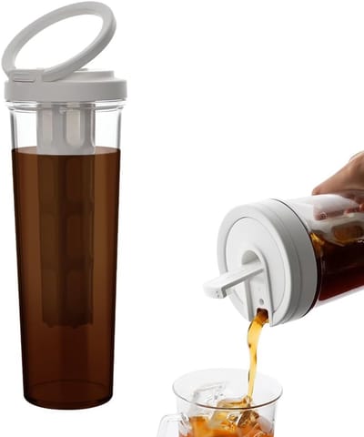 carmdering - Koude Brew Koffiezetapparaat - Draagbare Ijskoffie Maker - Thee Brewer Fles - Lekkagevrij Systeem - Afneembaar Fijn Maasfilter - Duurzaam En Lichtgewicht - Ideaal Voor Camping En Reizen - 1 Stuk