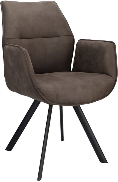 Icon Living - Armstoel Jadie - Stof Cowboy Grey - Leg Black