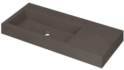 INK Momento Wastafel Quartz Wasbak Links Zonder Kraangat - 1000x450x90 mm - Quartz Beton