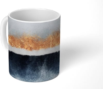 Mok - Koffiemok - Goud - Abstract - Design - Mokken - 350 ML - Beker - Koffiemokken - Theemok