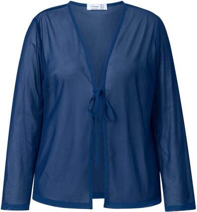 MIAMODA - Dames - Mesh-jasje A-lijn strikband - Donkerblauw - Maat 42