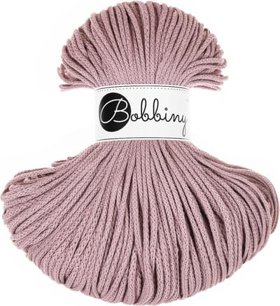 Bobbiny Junior braided cord 3 mm - Mauve