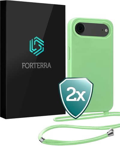 Hoesje Geschikt voor iPhone Air Case Siliconen Hoes Met Koord - Hoes Geschikt voor iPhone Air Met Telefoonkoord Hoesje Backcover - Groen - 2 PACK