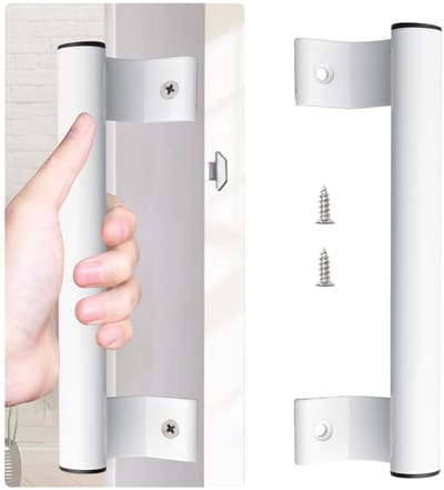 Dailygoods- Schuifdeurtrekker Ergonomisch Ontwerp - Aluminium Handgreep - Witte Deurklink - Duurzaam - 205 mm Lengte - 170 mm Gatafstand - Deurgreep