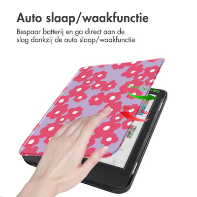 imoshion Design Slim Hard Case Bookcase voor de Kobo Clara Colour / BW - Dusty Rose Blossom