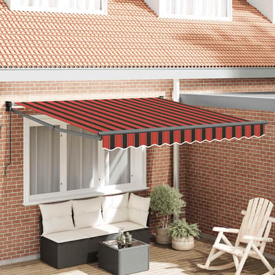vidaXL - Luifel - uittrekbaar - 3,5x2,5 - m - stof - en - aluminium - oranje - en - bruin