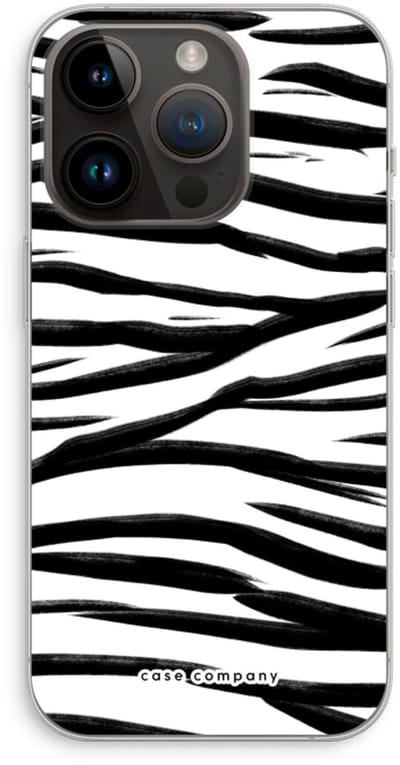 Case Company® - Hoesje geschikt voor iPhone 14 Pro hoesje - Zebra pattern - Soft Cover Telefoonhoesje - Bescherming aan alle Kanten en Schermrand