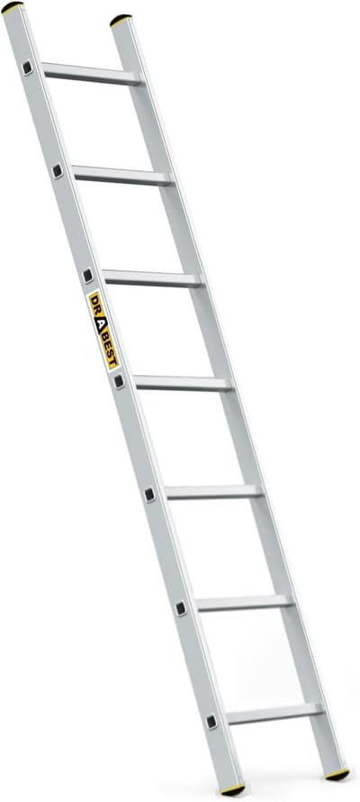 Aluminium Stepladder with 7 Steps and Ladder Hook - Lightweight, Non-slip, and Corrosion Resistant