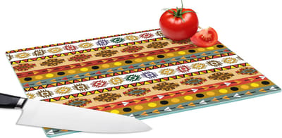 Glazen Snijplank - 39x28 - Maya - Patroon - Latijns Amerika - Snijplanken Glas