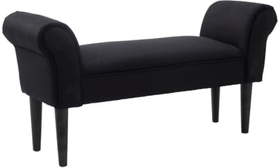JOYNEXTBUY - Voetenbank - Zitbankje - Voetensteun - Armleuningen - Slaapkamerbank - Lounge Hocker - 102cm x 36cm x 51cm - Zwart