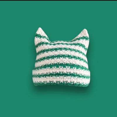 Bonnet Ins Petit Diable Rayé Tricoté Laine Automne Hiver Crochet Chat Mignon Oreilles Pointues Pull Chapeaux Femmes 56-58cm white