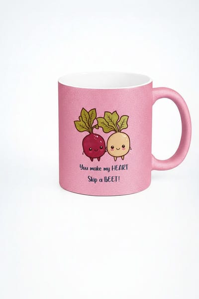 Roze Liefdesmok 'You Make My Heart Skip a Beet' met Schattige Bieten | Grappig Valentijn Cadeau