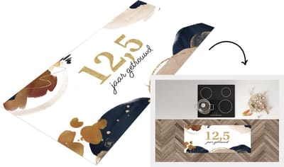 Keukenloper - Loper keuken - Spreuken - 12,5 jaar getrouwd - Quotes - Trouwen - 120x50 cm - Keukenloper vinyl