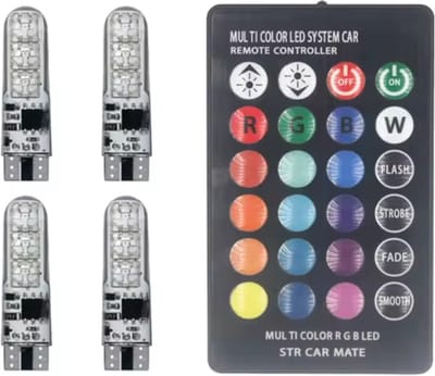 T10 W 5w 194 168 5050 Festoon Dome Light Wedge Side Led SilicaGel LED Remote Controller Lamp RGB Bulbs Breedte Indicator