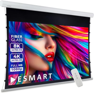 Elektrisch Projectiescherm 84 inch 16:9 Grijs Tension Doek voor Home Cinema met Afstandsbediening
