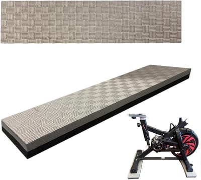 Hometrainer Mat - Fitness Onderlegger - Vloer Beschermen - Antislip Ontwerp - 2 Stuks - Zwart/Grijs