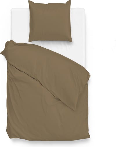 Zohome Satinado Dekbedovertrek - Eenpersoons - Katoensatijn - 140x200-220cm - Taupe