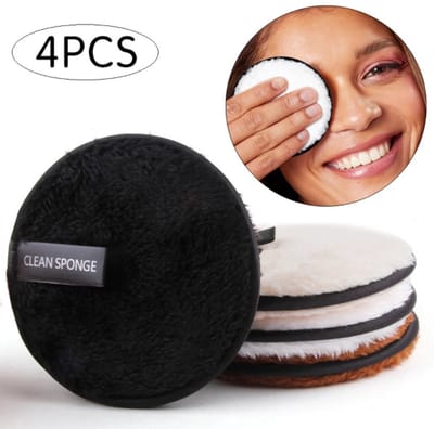 4x Herbruikbare Make-up Doekjes – Wasbare Microvezel Wattenschijfjes voor Gezichtsreiniging en Huidverzorging