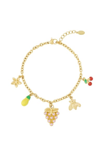 Fruitige bedeltjes armband