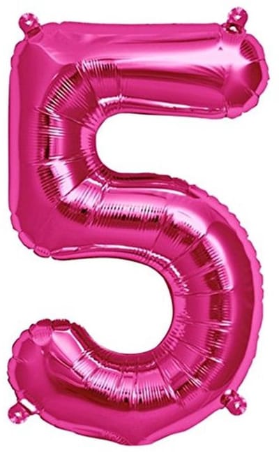 Roze XXL Cijferballon 5 - 40"/102cm - Folieballon voor Verjaardag, Jubileum, Bruiloft of Feestdecoratie