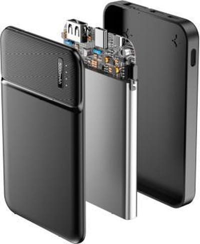 MaXlife, Powerbank 5000mAh USB Uitgang 2.4A, Zwart