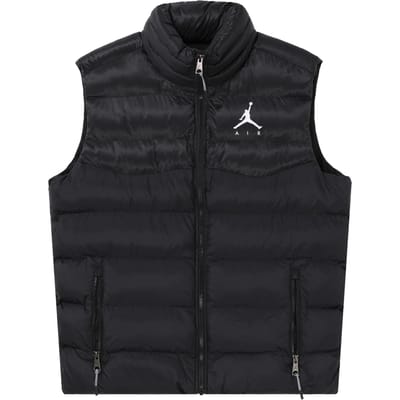 Jordan Jumpman Heren Logo Print Rits-Up Puffer Vest Zwart M black