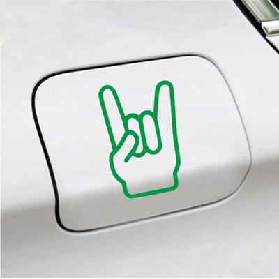 Bumpersticker - Rock N Roll - 13,5 X 8,9 - Groen