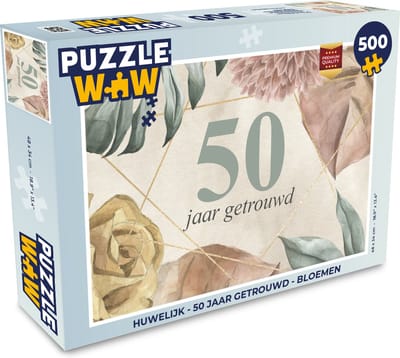 Puzzel Spreuken - 50 jaar getrouwd - Quotes - Jubileum - Legpuzzel - Puzzel 500 stukjes