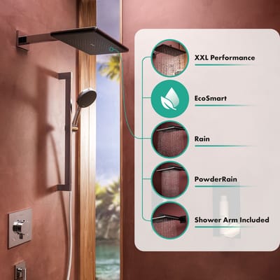 Hansgrohe Raindance alive Q - hoofddouche 210/340 2jet - ecosmart wand - mat zwart