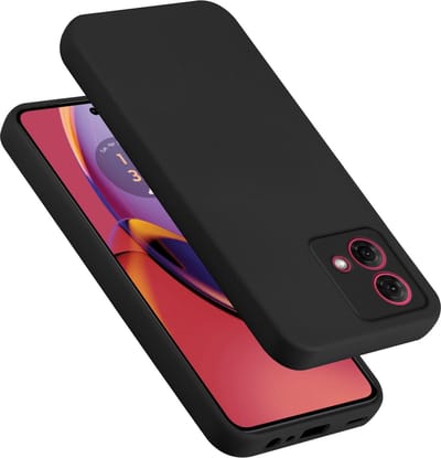 Cadorabo Hoesje geschikt voor Motorola Moto G84 in LIQUID ZWART - Beschermhoes gemaakt van flexibel TPU silicone Case Cover