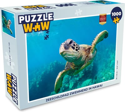 Puzzel Zeeschildpad zwemmend in Hawai - Legpuzzel - Puzzel 1000 stukjes volwassenen