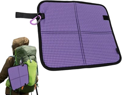 Opvouwbare Waterafstotende Zitkussen met Karabijnhaak (35x31cm, 9mm) – Ultralichte Buitenkussen voor Wandelen, Kamperen en Festivals
