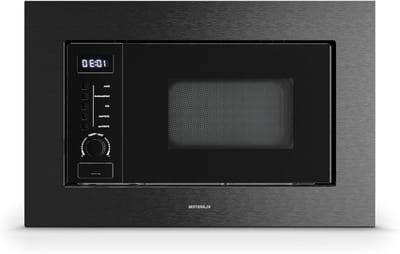 Inbouwmagnetron met grill - Keukenapparaat - Snel gerechten bereiden - 8 programma's - 20 liter inhoud - Zwart roestvrij