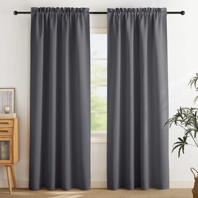 Dailygoods- Keukengordijnen Verduisterend - Gordijnen Kant en Klaar - 2 Stuks - 140B x 240H cm - Warmte-isolerend - Geschikt voor Woonkamer/Slaapkamer