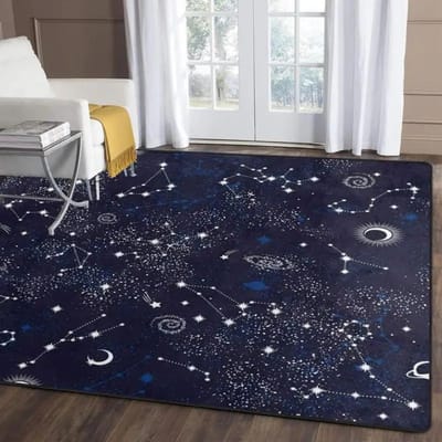 Sterrenhemel Print Vloerkleed Ruimte Galaxy Vloerkleed Antislip Wasbare Vloermat Geschikt voor Huisdecoratie Woonkamer Slaapkamer Decoratie 60*90cm