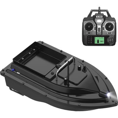 Bateau à appâts de pêche GPS avec grand conteneur d'appâts, bateau à appâts automatique avec portée à distance de 400 à 500M 9600mAh EU