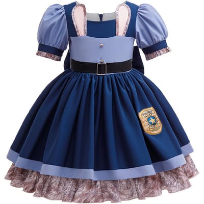 Film Zootopia 2 Dapper Schattig Konijn Judy Kostuum Voor Baby Meisje Rollenspel Judy Hopps Konijn Verkleed Jurk Poppen Set 2-10 Jaar 9-10T(TAG 150) gray