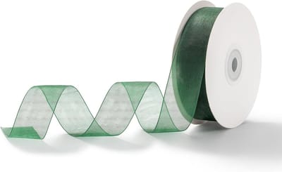 Organza Lint 2.5cm x 45m voor Huwelijk en Cadeaus - Donkergroen Versieringslint voor Strikken en Decoratie