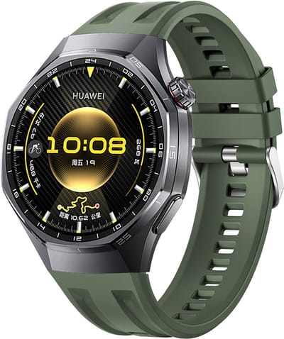 Stravo Naadloos Aansluitende Siliconen Bandje voor Huawei Watch GT 6 Pro – Speciaal Ontworpen voor de GT 6 Pro – Geometrisch Design Siliconen Horlogeband – Groen