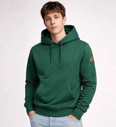 Lizzard Sports Heren Hoodie Groen – Maat S – Comfortabele Pasvorm Essential Hoodie – Casual Basic Sweater met Capuchon