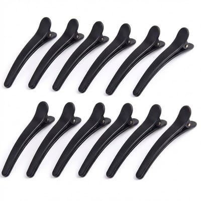 Consumerce® Haarklemmen 7.8cm - 12 Stuks - Zwart - Haarclip Dames - Haarklem Meisje - Haar Accessoires Vrouwen - Kapper Clips Haarspeld - Voor Haarkleuring