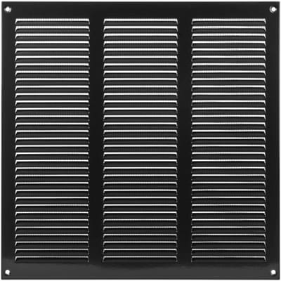 12" x 12" inch zwart metalen ventilatierooster - Heavy-Duty HVAC-ventilatieregister voor wand- of plafondverwarming