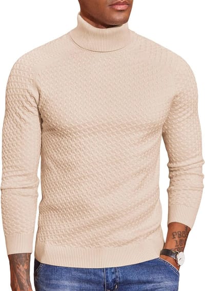 Coltrui Heren Gebreid Zachte Wintertrui Lange Mouwen Casual
