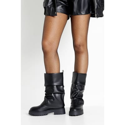 boohoo Dames Zwarte micro visnet panty's