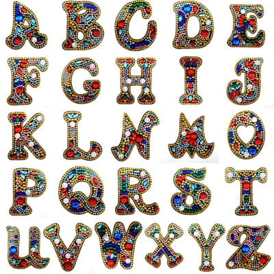 Sleutelhanger letter B - Diamond painting - compleet pakket - Diamond painting by Wietske