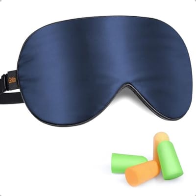 Lichtverduisterend Zijden Slaapmasker met Oordopjes voor Perfecte Slaap