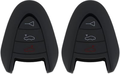 Dailygoods- Autosleutel Hoesje Perfecte Pasvorm - Siliconen - Antislip - 2 Stuks - Bescherming - Zwarte Kleur - Sleutelhanger