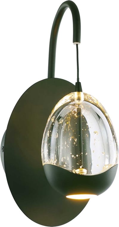 Highlight - Wandlamp Clear Egg 1 lichts helder-zwart